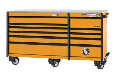 CTSPPR8411KRE - (BTO) PLATINUM PLUS™ 84” 11-Drawer Double Bank Cabinet, Ignition Orange/Black Trim