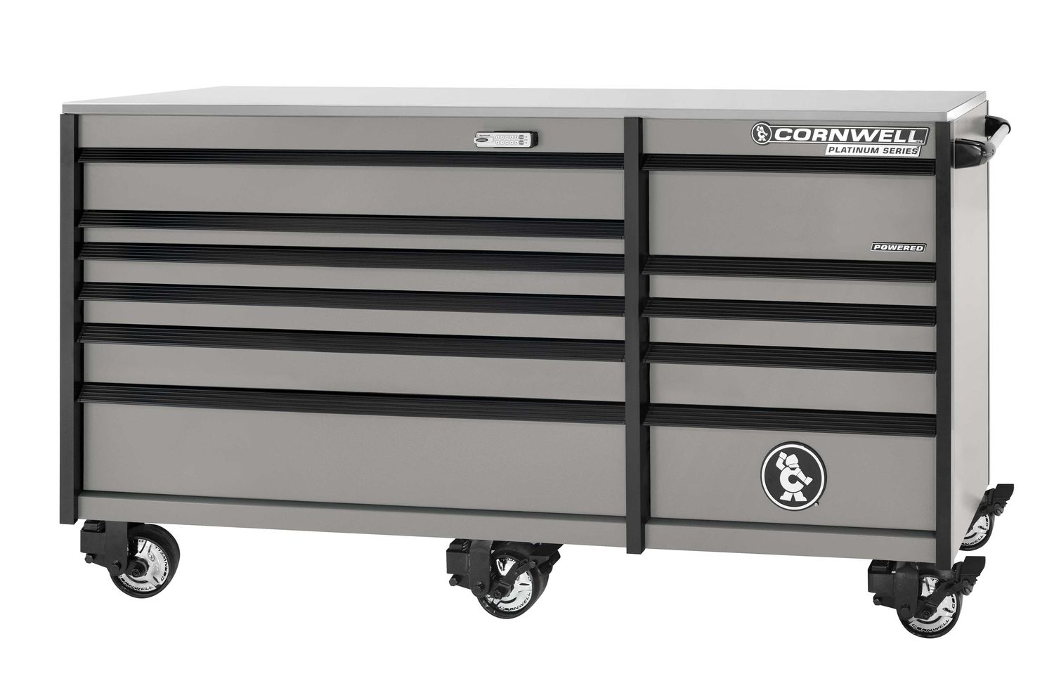 CTSPPR8411KSM - (BTO) PLATINUM PLUS™ 84” 11-Drawer Double Bank Cabinet, Smoke/Black Trim