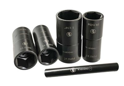 AJM0740X - 5 Piece 1/2" Drive Flip Socket Set, 6 Point