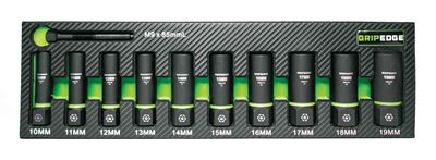 GEXBM10DS - 10 Piece 3/8" Drive Metric RPT Socket Extractor Set (Deep Length)