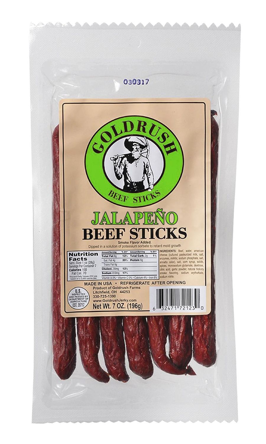 GRJ71897 - 7 oz. Jalapeno Beef Sticks (12-Pack)
