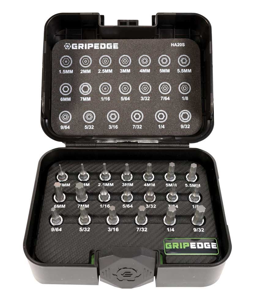 GEHA20S - 20 Piece 1/4&quot; Drive Short Metric &amp; SAE RPT Hex Driver Set