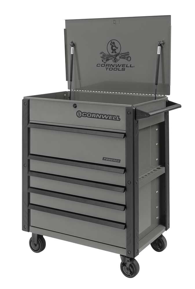 CTBFP355KST - 5-Drawer Flip Top Cart w/ Power Drawer, Gray