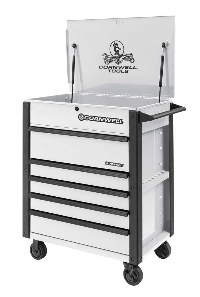 CTBFP355KVP - 5-Drawer Flip Top Cart w/ Power Drawer, White