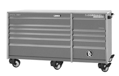 CTSPPR8411CCD - PLATINUM PLUS™ 84&quot; 11-Drawer Double Bank Roller Cabinet, Carbide/Chrome Trim