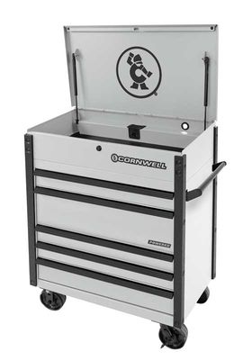 CTSSCFP395KVP - 39" 5-Drawer USA Flip Top Power Drawer Cart, Vapor/Black Trim