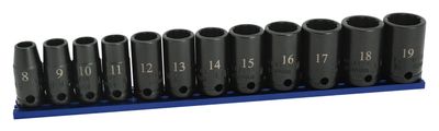 STI2112LMSP - 12 Piece 3/8" Drive Metric Deep Power Socket Set, 12 Point