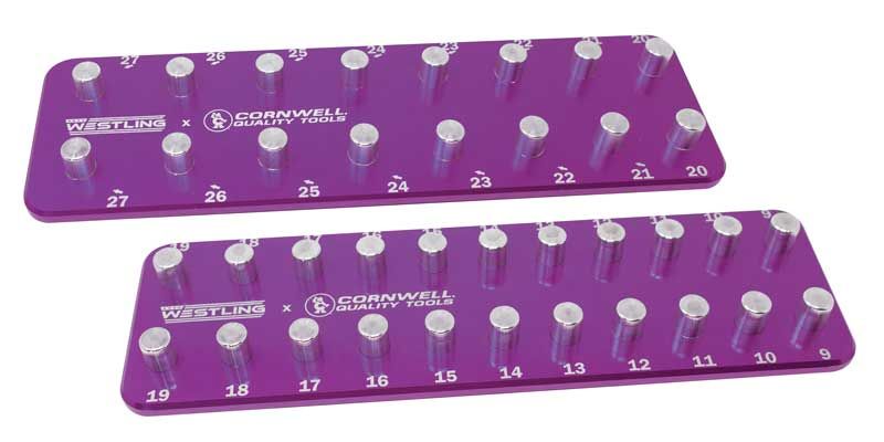 WST121622MPE - 1/2" Drive 2-Row Aluminum Metric Socket Tray, Purple