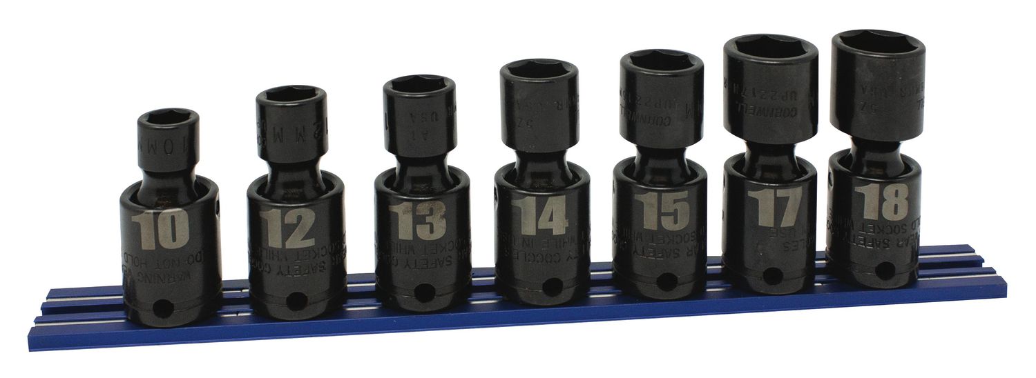 TSMUP227RSP - 7 Piece 3/8” Drive Metric Power Universal Socket Set, 6 Point
