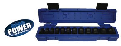 CBPI2 - 12 Piece 3/8" Drive Cornwell® bluePOWER® SAE Power Socket Set, 6 Point