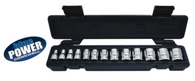 CBP2T - 13 Piece 3/8” Drive Cornwell® bluePOWER® SAE Socket Set, 12 Point