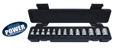 CBP2MT - 13 Piece 3/8” Drive Cornwell® bluePOWER® Metric Socket Set, 12 Point