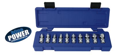 CBPU2M - 10 Piece 3/8” Drive Cornwell® bluePOWER® Metric Universal Socket Set, 6 Point