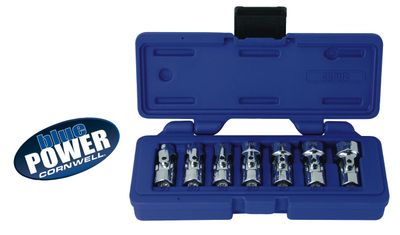 CBPU2 - 7 Piece 3/8" Drive Cornwell® bluePOWER® SAE Universal Socket Set, 6 Point