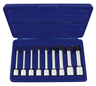 CBSMTSL923S - 9 Piece 3/8” &amp; 1/2” Drive Long XZN Triple Square Bit Set