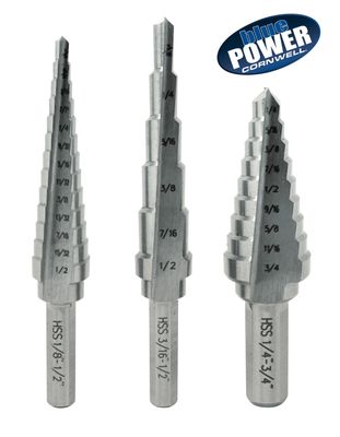 CBP3SDSA - 3 Piece Cornwell® bluePOWER® Stepped Drill Set