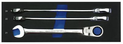 CRW3MSFB - 3 Piece 120-Tooth Metric Flex Ratcheting Combination Wrench Set