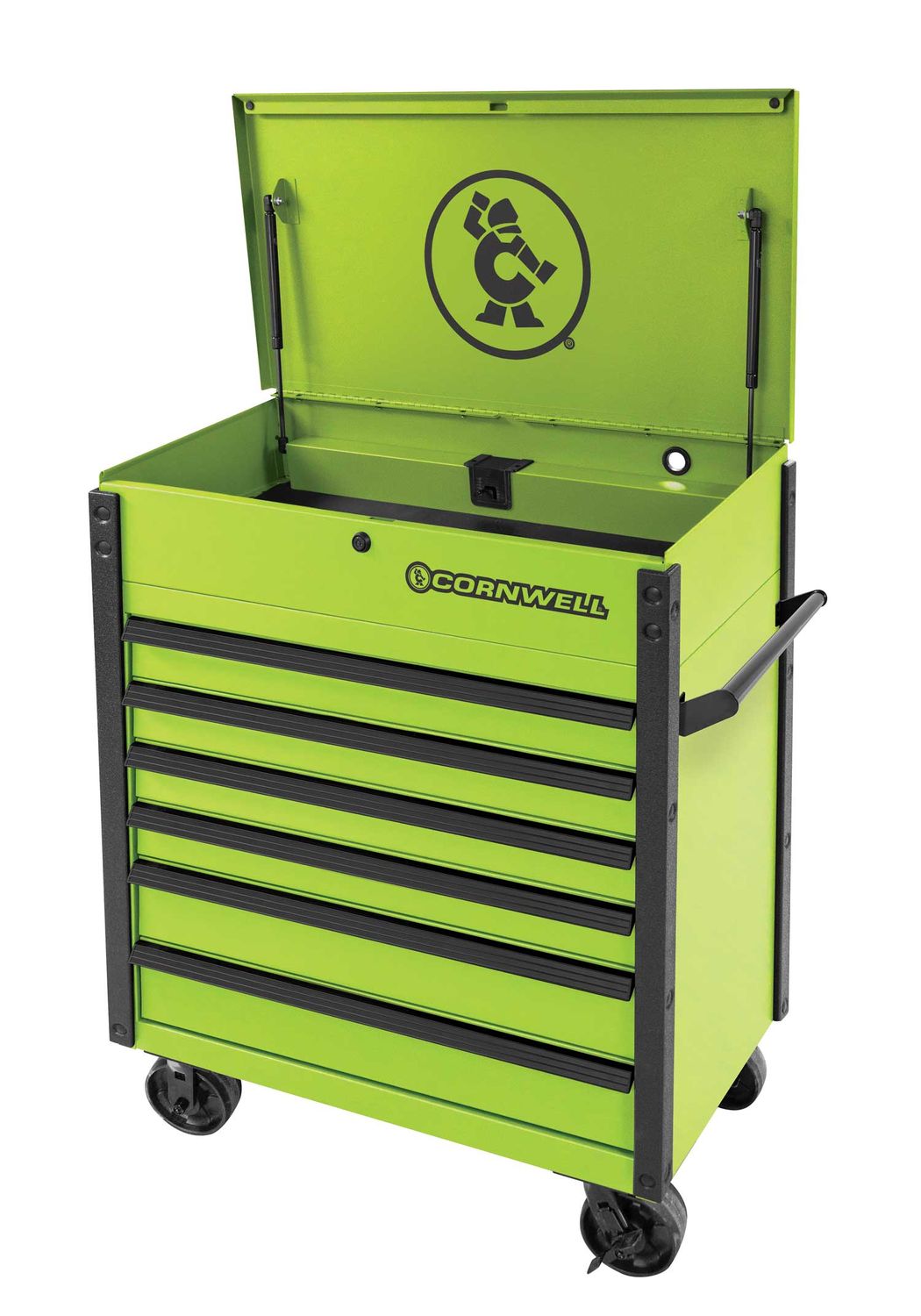 CTSSCF396KTG - 39" 6-Drawer USA Flip Top Service Cart, Nitro Green