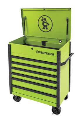 CTSSCF396KTG - 39" 6-Drawer USA Flip Top Service Cart, Nitro Green