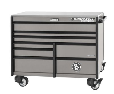 CTSPPR568KSM - (BTO) PLATINUM PLUS™ 56” 8-Drawer Double Bank Cabinet, Smoke/Black Trim