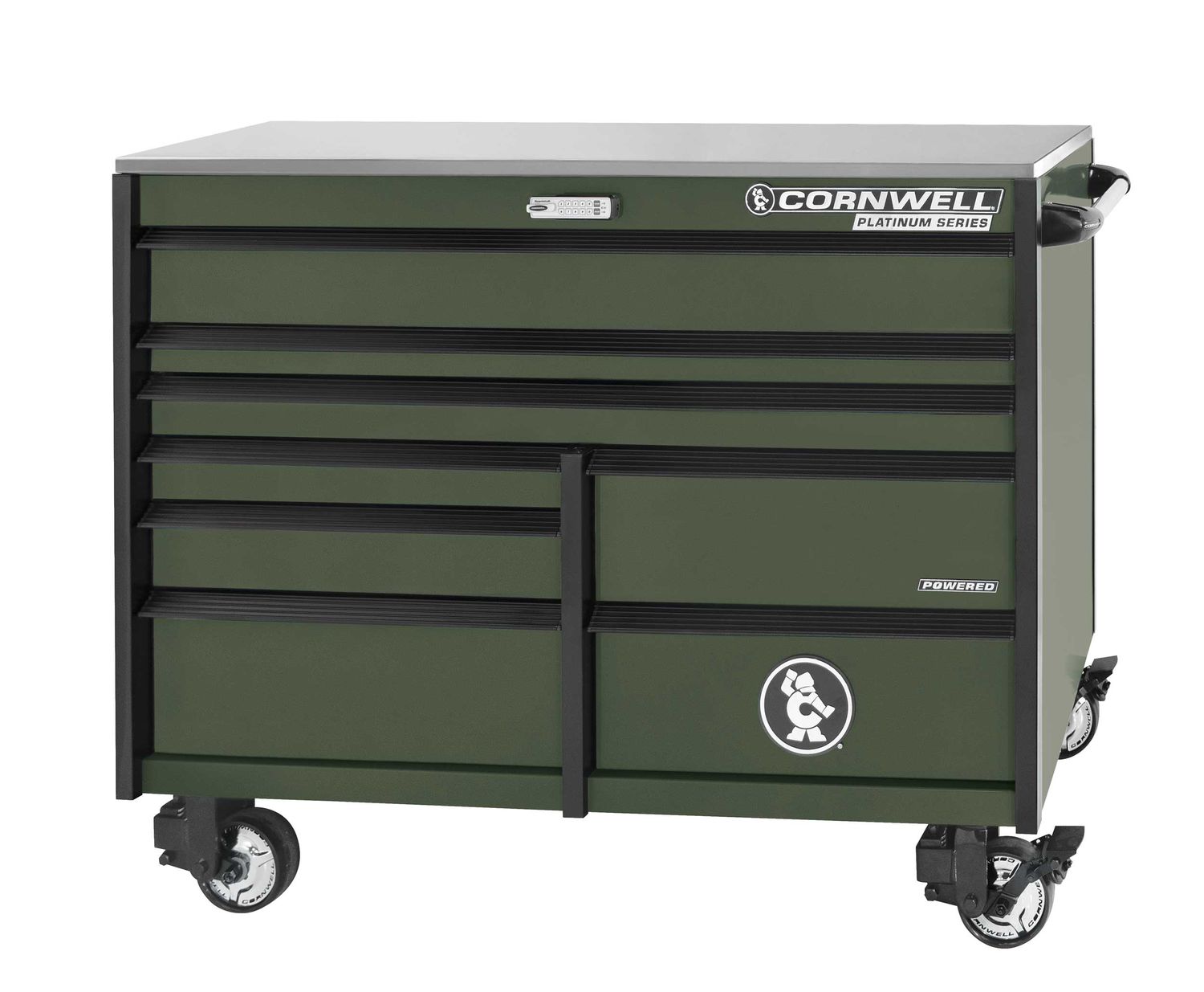 CTSPPR568KVG - PLATINUM PLUS™ 56” 8-Drawer Double Bank Cabinet, Valor Green