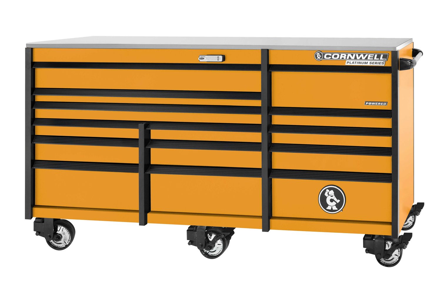 CTSPPR8414KRE - (BTO) PLATINUM PLUS™ 84” 14-Drawer Triple Bank Cabinet, Ignition Orange/Black Trim