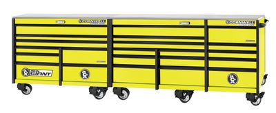 XPCTSPPR14022KLY - PLATINUM PLUS™ 140" 22-Drawer Iron Giant Roller Cabinet, Lightning Yellow