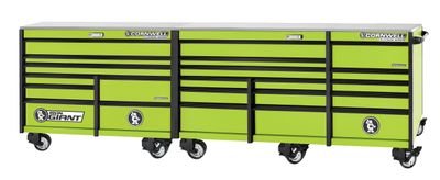 XPCTSPPR14022KTG - PLATINUM PLUS™ 140" 22-Drawer Iron Giant Roller Cabinet, Nitro Green