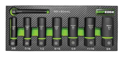 GEXBS7DS - 7 Piece 3/8" Drive SAE RPT Socket Extractor Set (Deep Length)