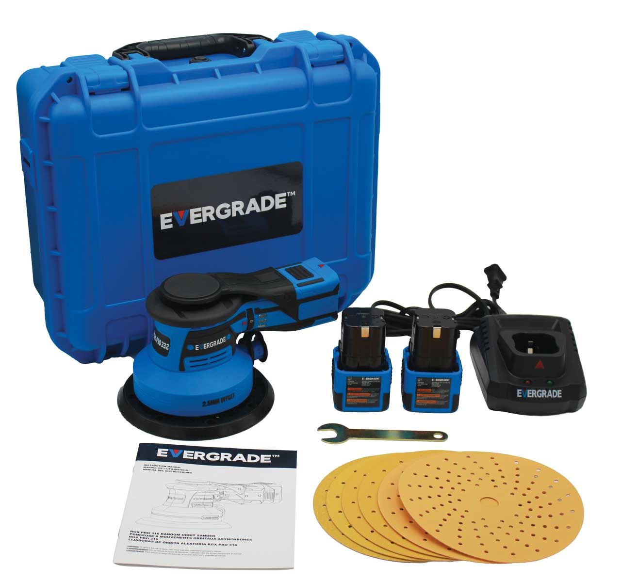 EVGEG283301 - 16V Cordless Sander Kit with 3/16" Offset