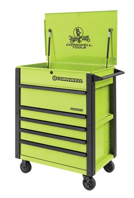 CTBFP355KTG - 5-Drawer Flip Top Cart w/ Power Drawer, Lime