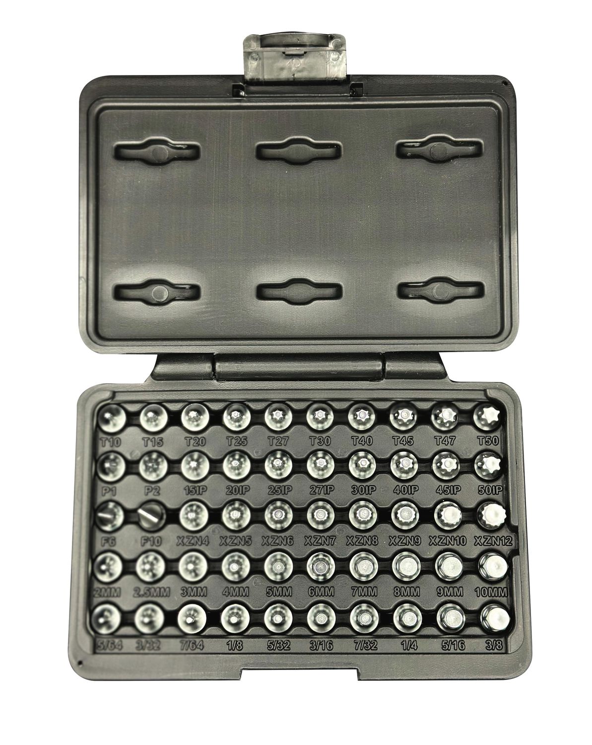 VMMMS450 - 50 Piece 1/4” Drive Half Cut Driver Set, Torx®, Hex, XZN, Flat and Phillips®, Torx Plus®