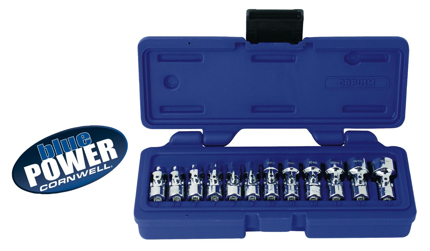 CBPU1M - 12 Piece 1/4” Drive Cornwell® bluePOWER® Metric Universal Socket Set, 6 Point