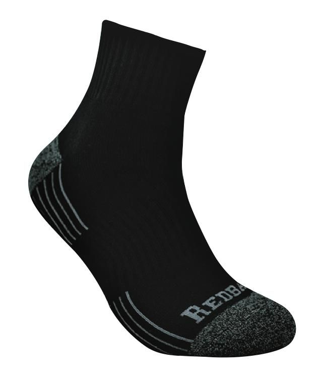 RBBBAML2Q - Bamboo Quarter Black Sock (6-Pack)