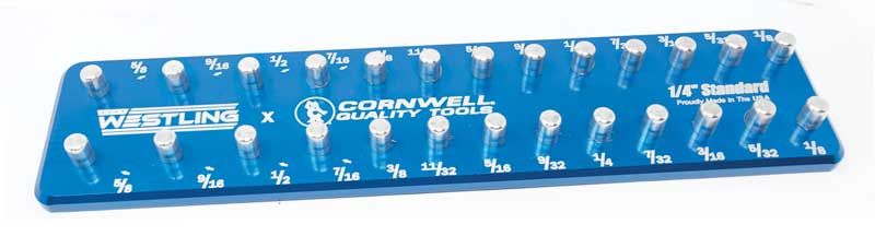 WST1426SBE - 1/4" Drive 2-Row Aluminum SAE Socket Tray, Blue