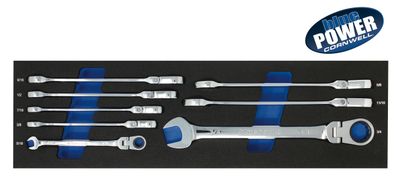 BPRW8FST - 8 Piece Cornwell® bluePOWER® 72-Tooth SAE Flex Ratcheting Combination Wrench Set