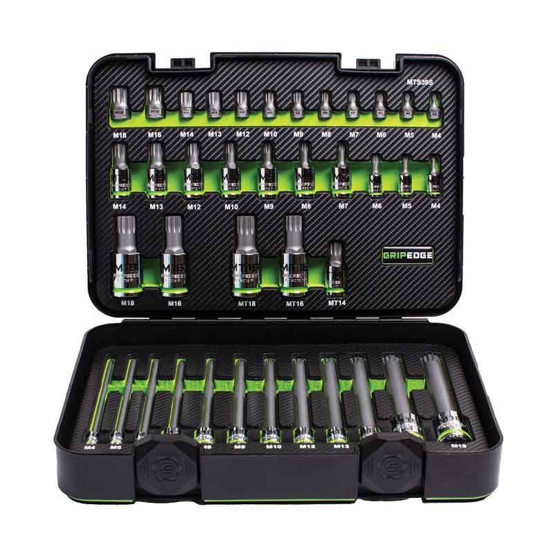 GEMTS39S - 39 Piece 1/4", 3/8", &amp; 1/2" Drive Low Profile, Standard, Extra-Long &amp; Security Triple Square Master Bit Socket Set