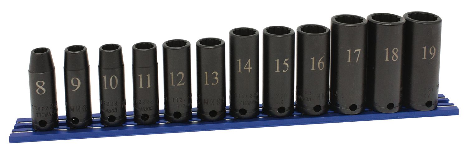 STI2112LLMSP - 12 Piece 3/8” Drive Metric Extra Deep Power Socket Set, 12 Point