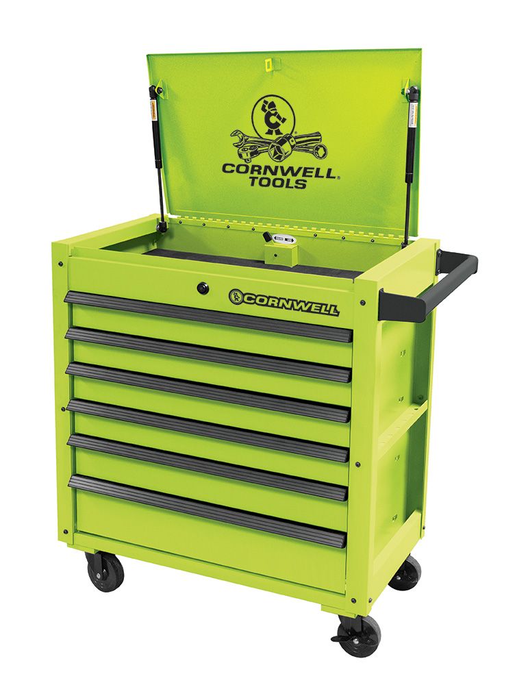 CTBF326KTG - 6-Drawer Service Cart, Lime
