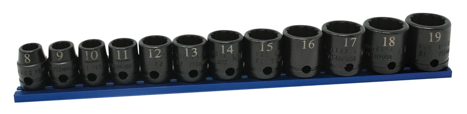 STI2112MSP - 12 Piece 3/8" Drive Metric Power Socket Set, 12 Point