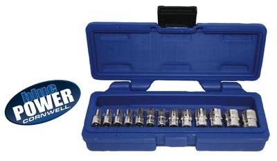 CBP1M - 13 Piece 1/4” Drive Cornwell® bluePOWER® Metric Socket Set, 6 Point