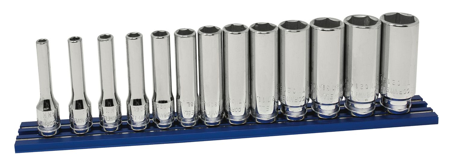 STM0213LSP - 13 Piece 1/4” Drive Metric Deep Socket Set, 6 Point