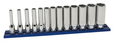 STM0213LSP - 13 Piece 1/4” Drive Metric Deep Socket Set, 6 Point