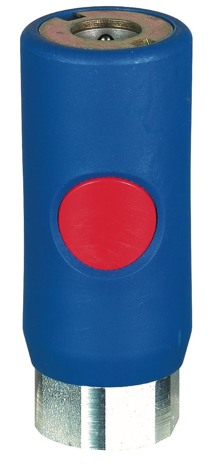 COURC061201CP - Red Button Pneumatic Coupler 1/4” Female