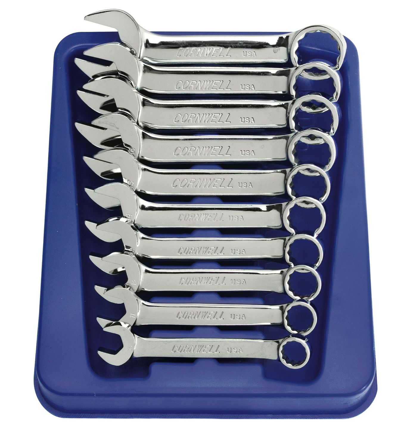 WCMXS110ST - 10 Piece Metric Extra Short Combination Wrench Set, 12-Point