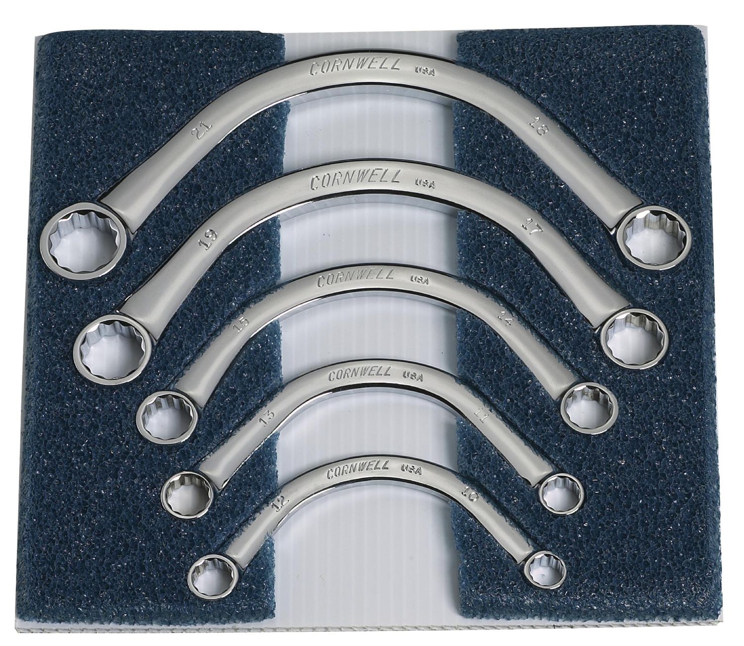 WBWMM5SF - 5 Piece Metric Half Moon Box Wrench Set, 12 Point