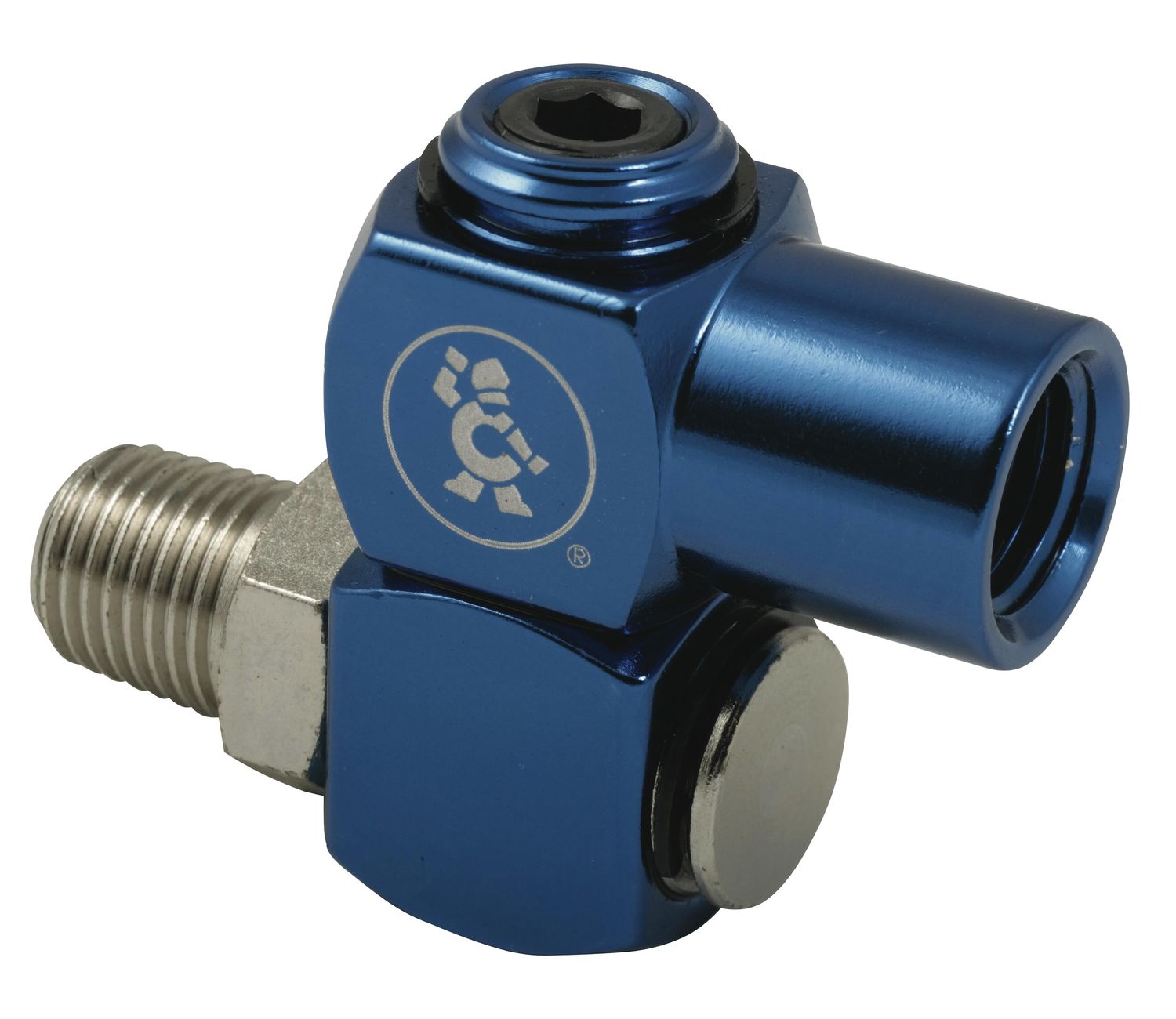 CAT250AS - 1/4” NPT Blue Anodized Swivel Fitting