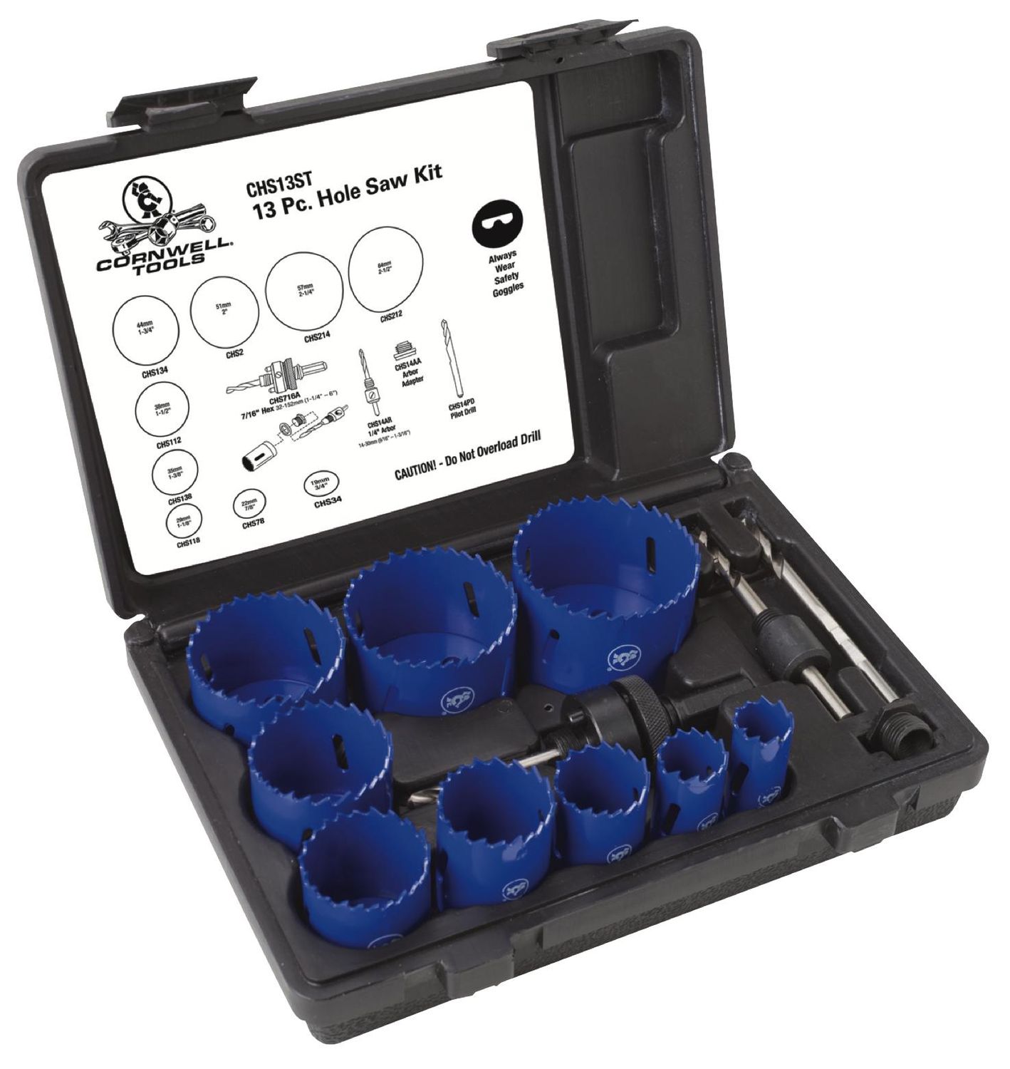 CHS13ST - 13 Piece Journeyman’s Hole Saw Kit