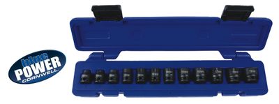 CBPI2MS - 12 Piece 3/8” Drive Cornwell® bluePOWER® Metric Stubby Power Socket Set, 6 Point