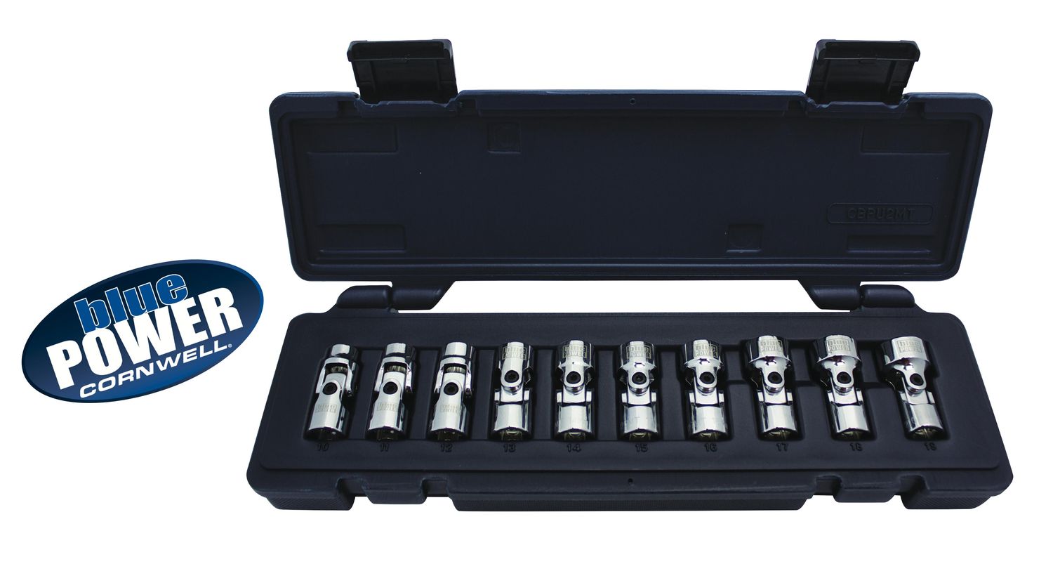 CBPU2MT - 10 Piece 3/8” Drive Cornwell® bluePOWER® Metric Universal Socket Set, 12 Point